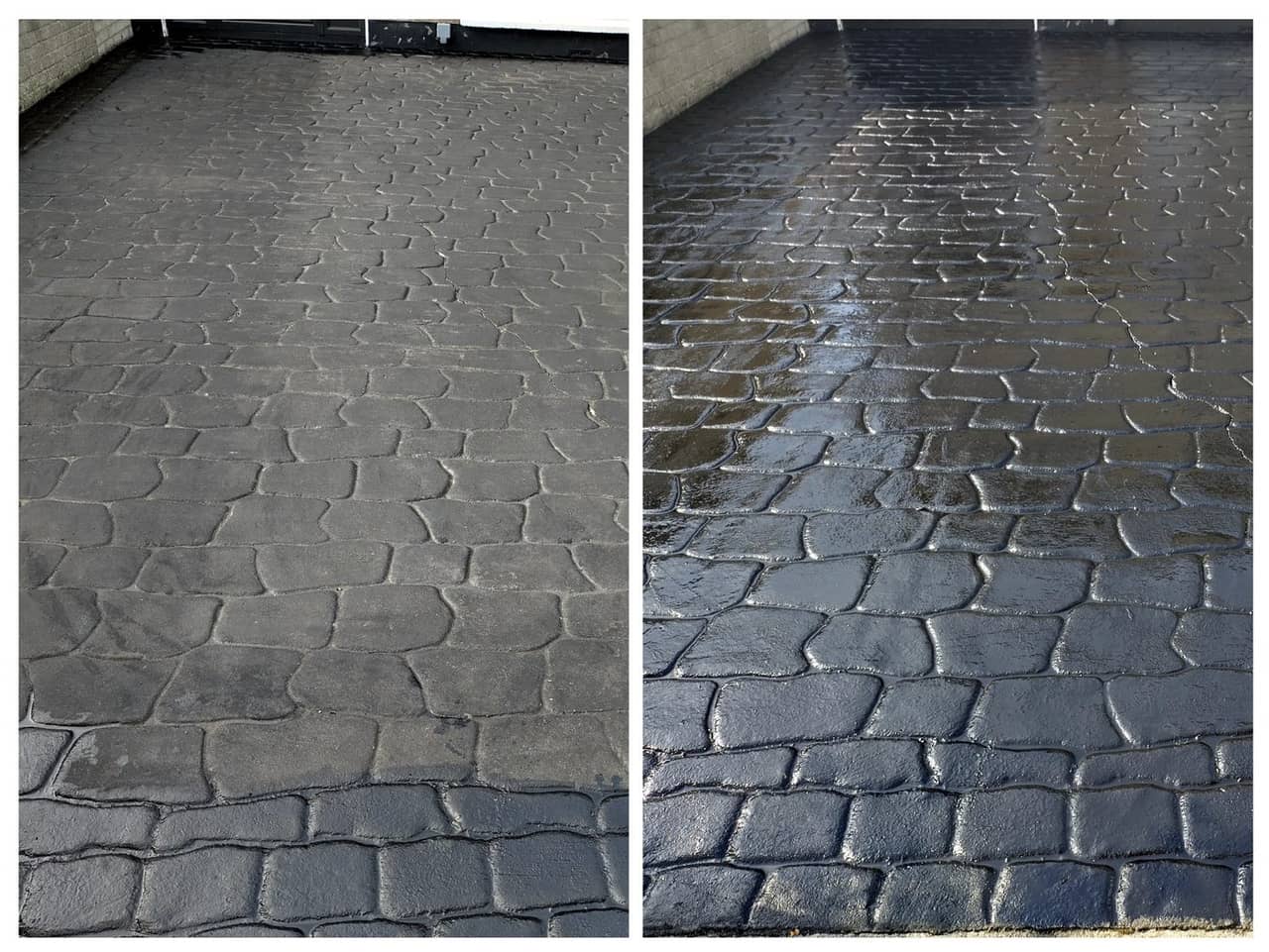 Tarmac before and after cleaning